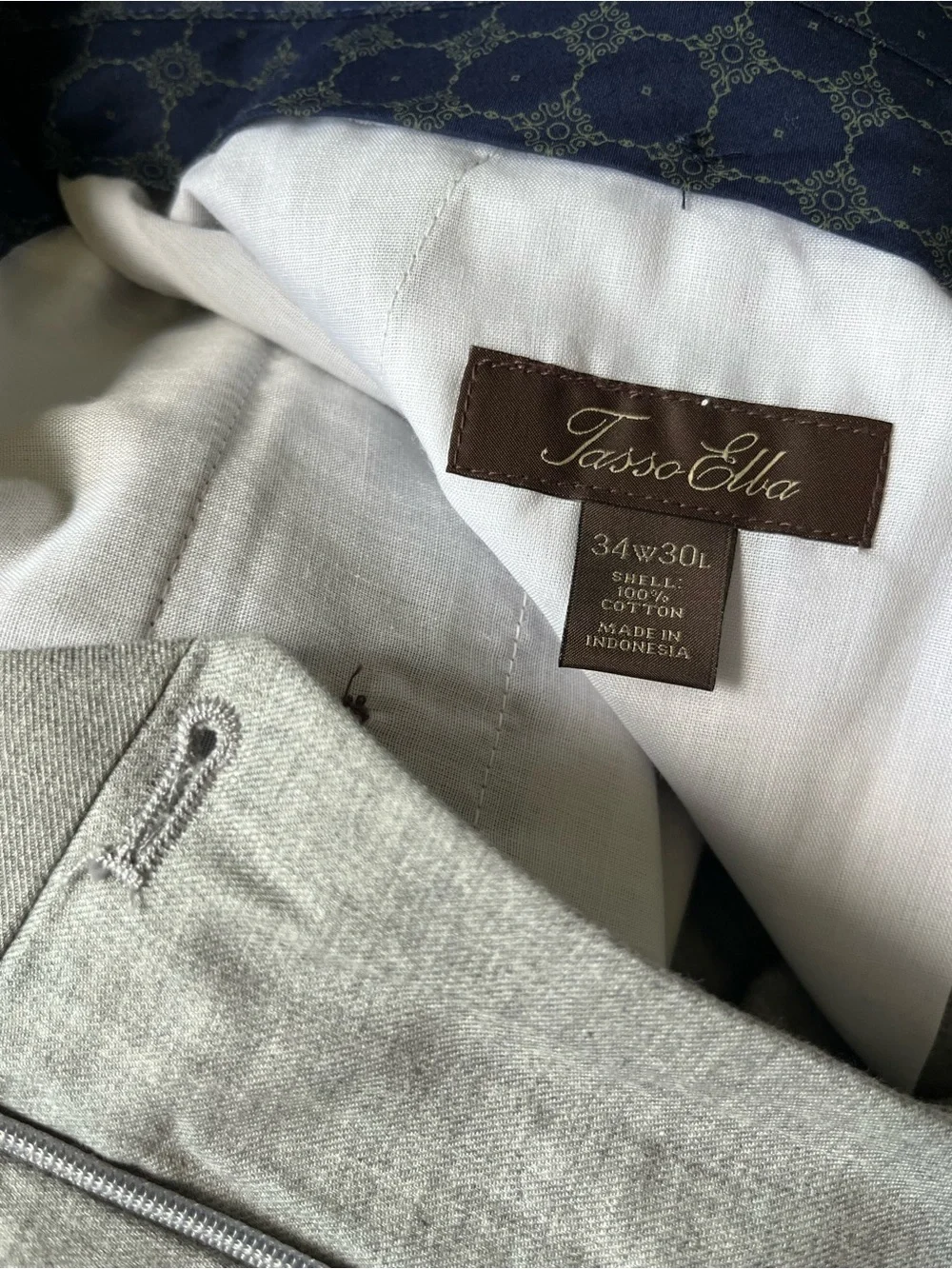 Tasso Elba Light Gray Flat-Front Dress Pants